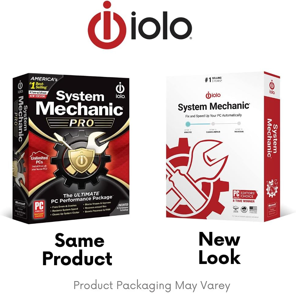 - System Mechanic Pro, Computer Cleaner for Windows, Blocks Viruses and Spyware, Restores System Speed, Software License