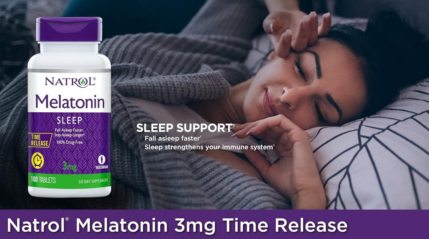 Melatonin Time Release, 3 Mg, 100 Tablets