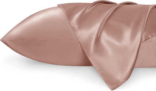 Satin Pillowcase Standard Set of 2 - Rose Cloud Silky Pillow Cases for Hair and Skin 20X26 Inches, Pillow Covers with Envelope Closure, Similar to Silk Pillow Cases, Gifts for Women Men