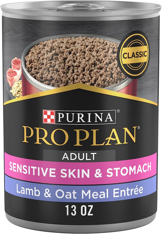 Sensitive Skin and Stomach Wet Dog Food Pate Lamb and Oat Meal Entree - (12) 13 Oz. Cans