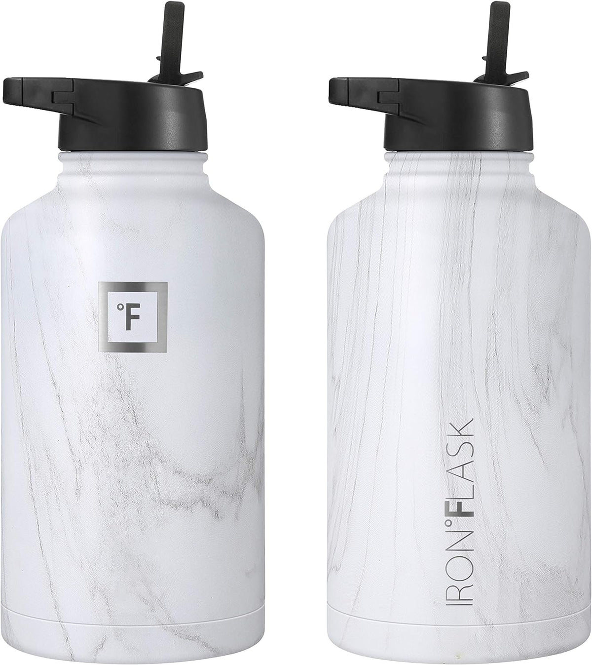 Sports Water Bottle - 64Oz, 3 Lids (Straw Lid), Leak Proof - Stainless Steel Gym & Sport Bottles for Men, Women & Kids - Double Walled, Insulated Thermos, Metal Canteen