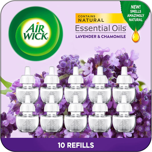 Plug in Scented Oil Refill, 10Ct, Lavender & Chamomile, Air Freshener, Essential Oils, Eco Friendly