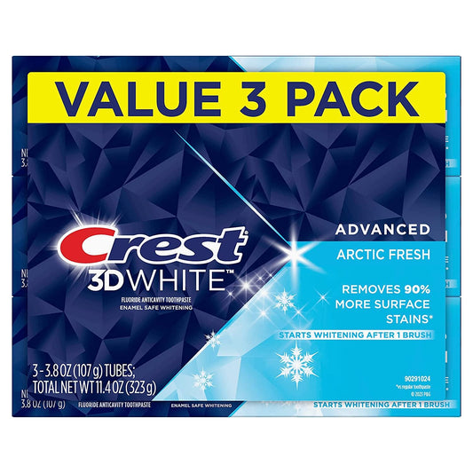 3D White Arctic Fresh Teeth Whitening Toothpaste, 3.8 Oz, Pack of 3