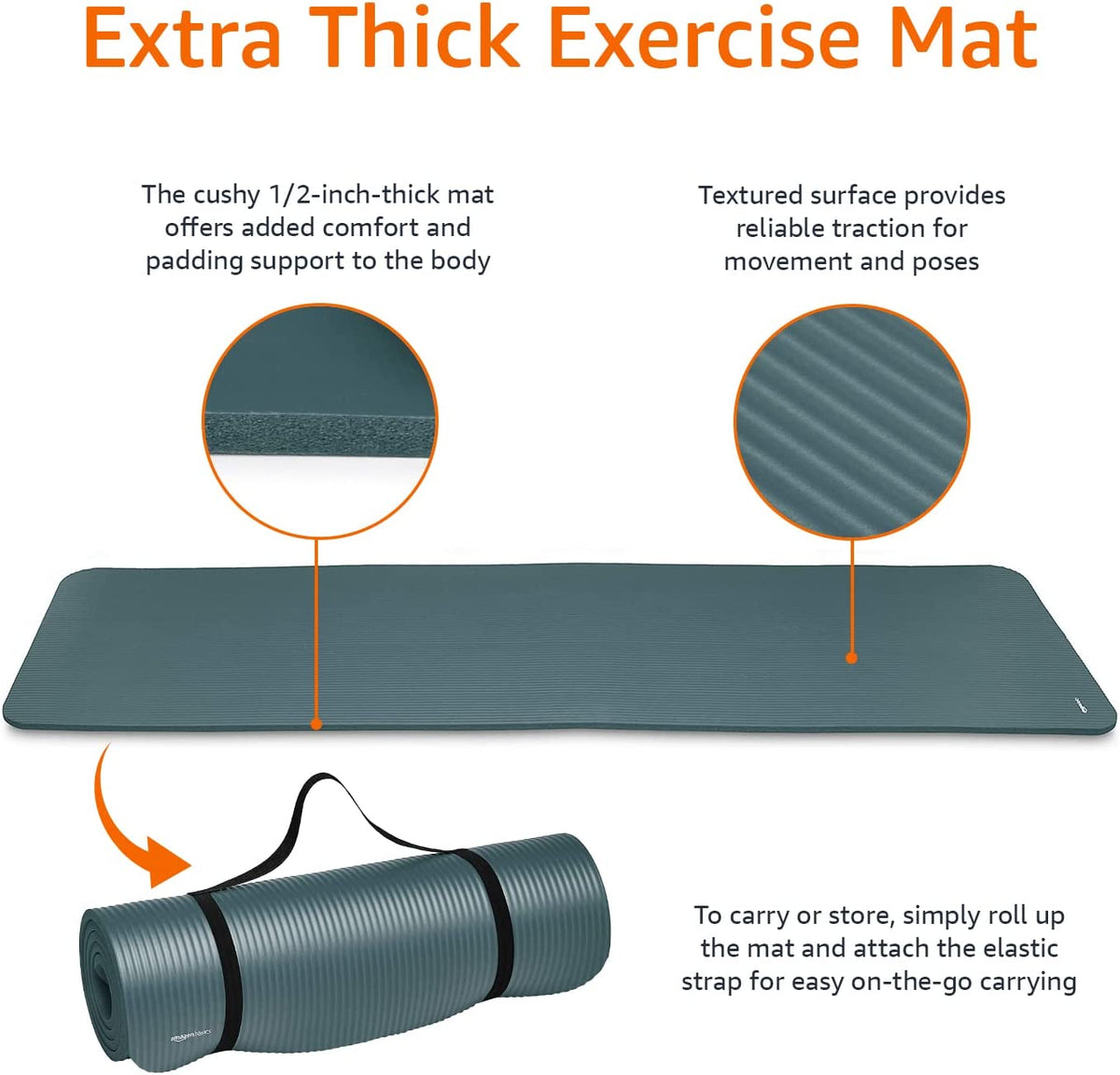 1/2-Inch Extra Thick Exercise Yoga Mat