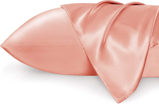 Satin Pillowcase for Hair and Skin Queen - Pale Blush Silky Pillowcase 20X30 Inches - Satin Pillow Cases Set of 2 with Envelope Closure, Similar to Silk Pillow Cases, Gifts for Women Men