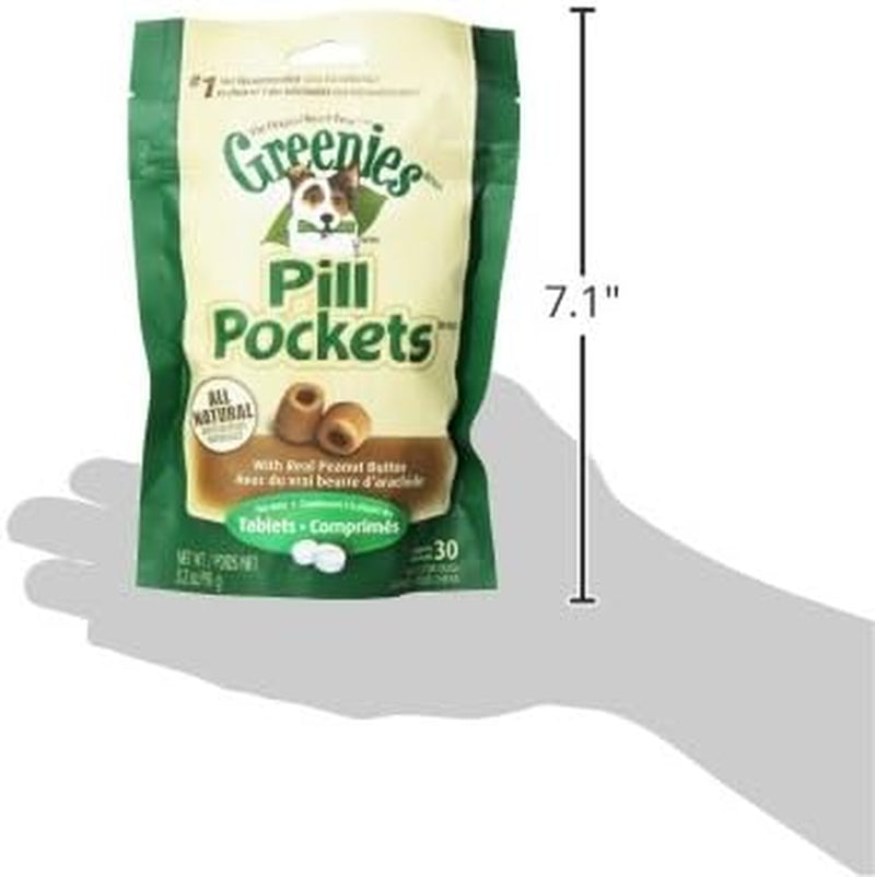 Pill Pockets Soft Dog Treats, Peanut Butter, Tablet, 3.2 Oz. (Pack of 6)
