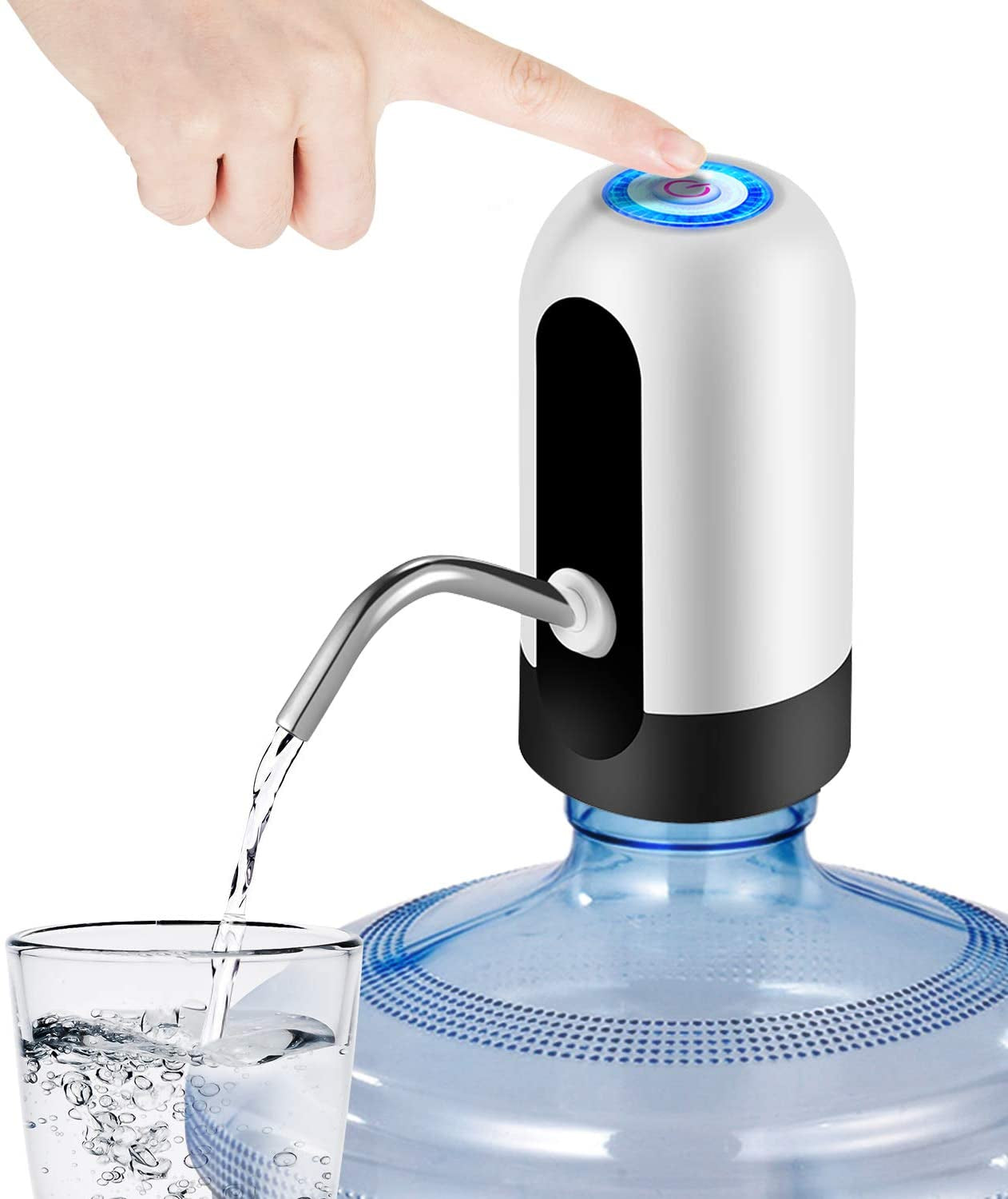 Water Jug Pump, Electric, USB Charging Automatic Drinking Water Pump for Universal 3-5 Gallon Bottle, Portable Water Dispenser for Camping