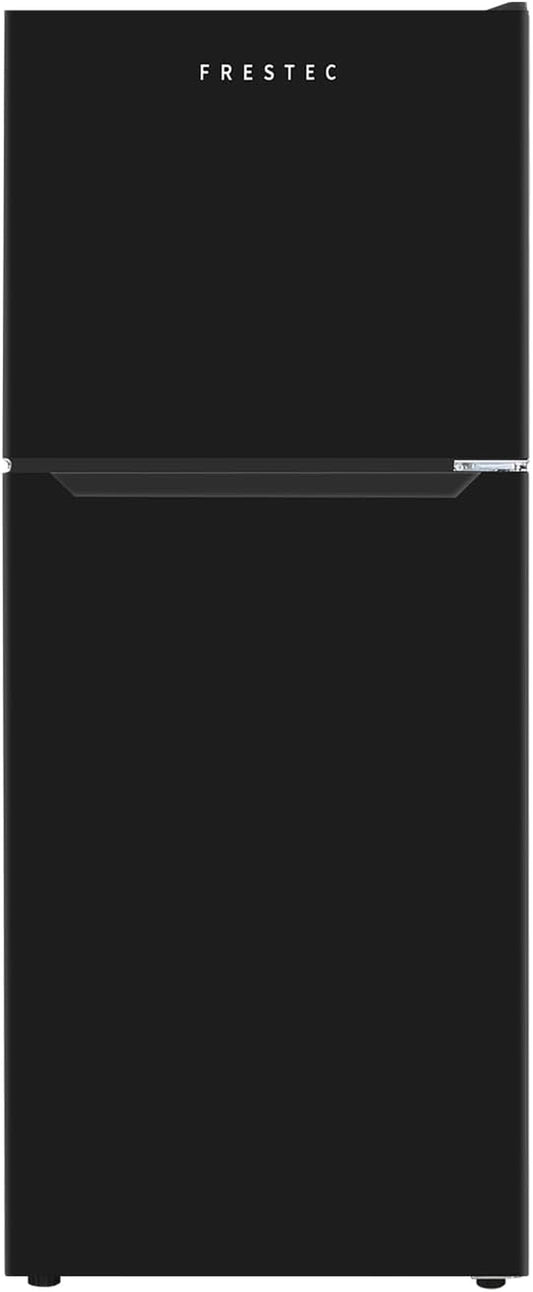 10.0 CU' Refrigerator with Freezer, Apartment Size Refrigerator Top Freezer, 2 Door Fridge with Adjustable Thermostat Control, Freestanding, Door Swing, Black (FR 1002 BK)