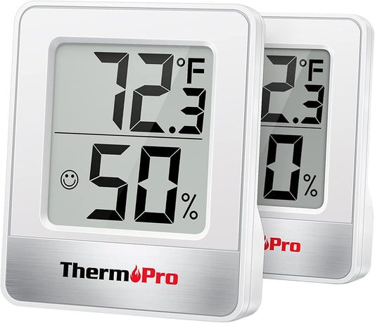 TP49 2 Pieces Digital Hygrometer Indoor Thermometer Humidity Meter Mini Hygrometer Thermometer with Temperature and Humidity Monitor Room Thermometer