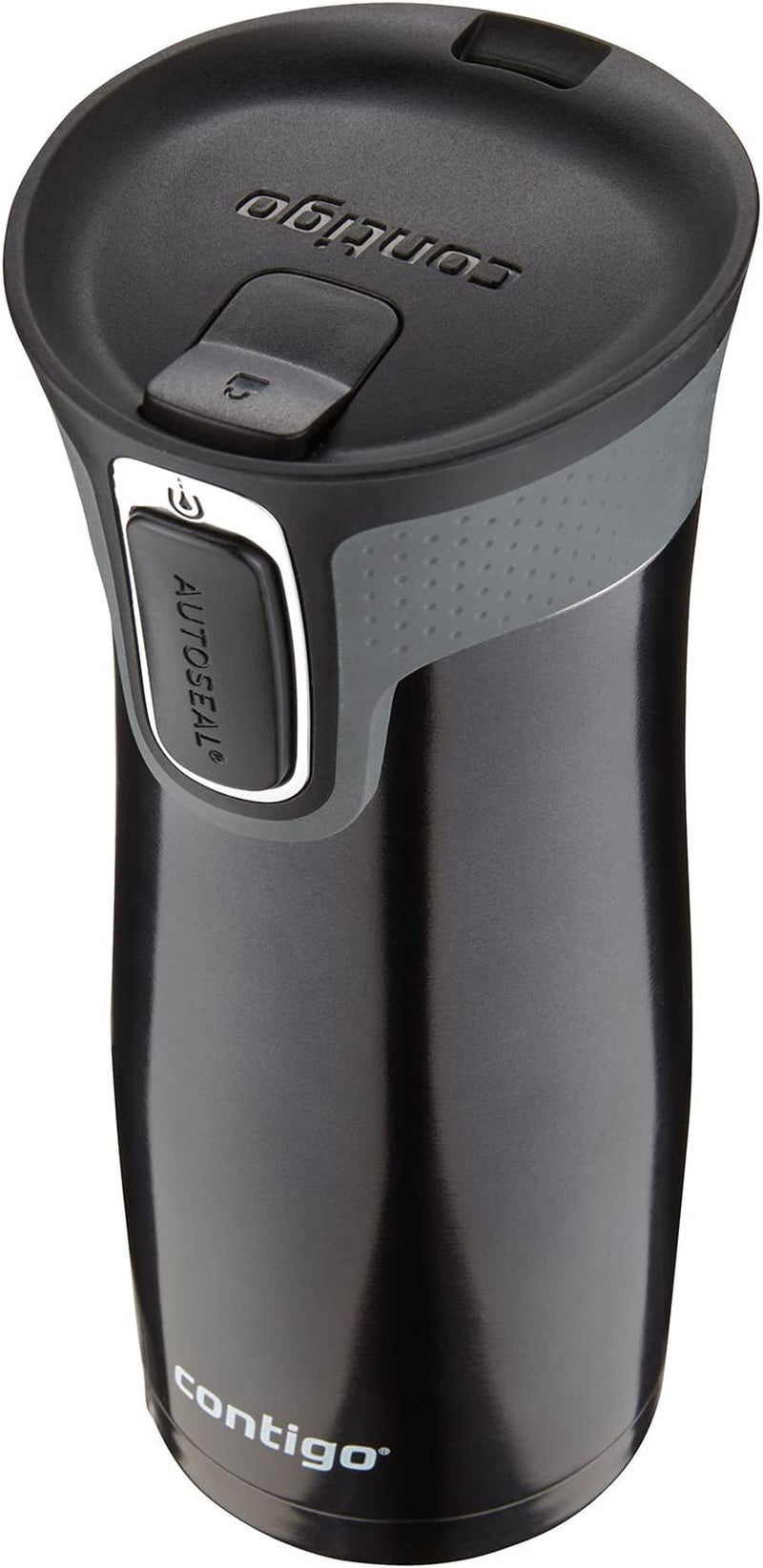 West Loop Stainless Steel Vacuum-Insulated Travel Mug with Spill-Proof Lid, Keeps Drinks Hot up to 5 Hours and Cold up to 12 Hours, 16Oz Black