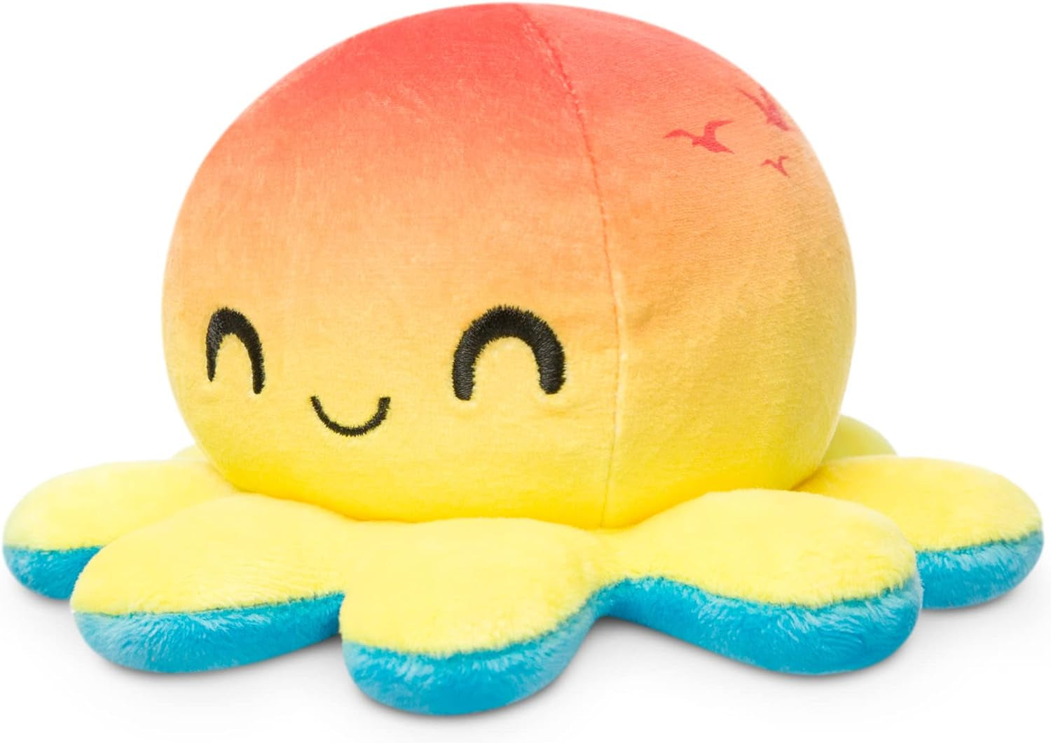 - the Original Reversible Octopus Plushie - Sunset + Ocean - Cute Sensory Fidget Stuffed Animals That Show Your Mood , 4X4X3