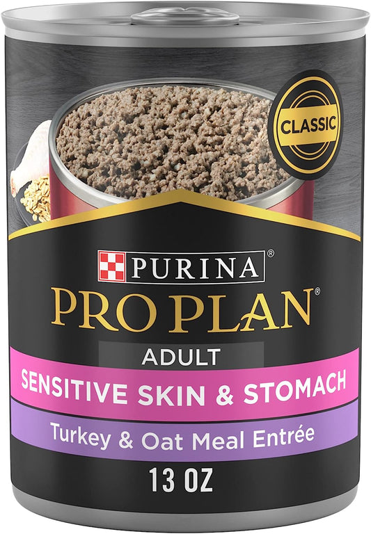 Sensitive Skin and Stomach Wet Dog Food Pate Turkey and Oat Meal Entree - (12) 13 Oz. Cans