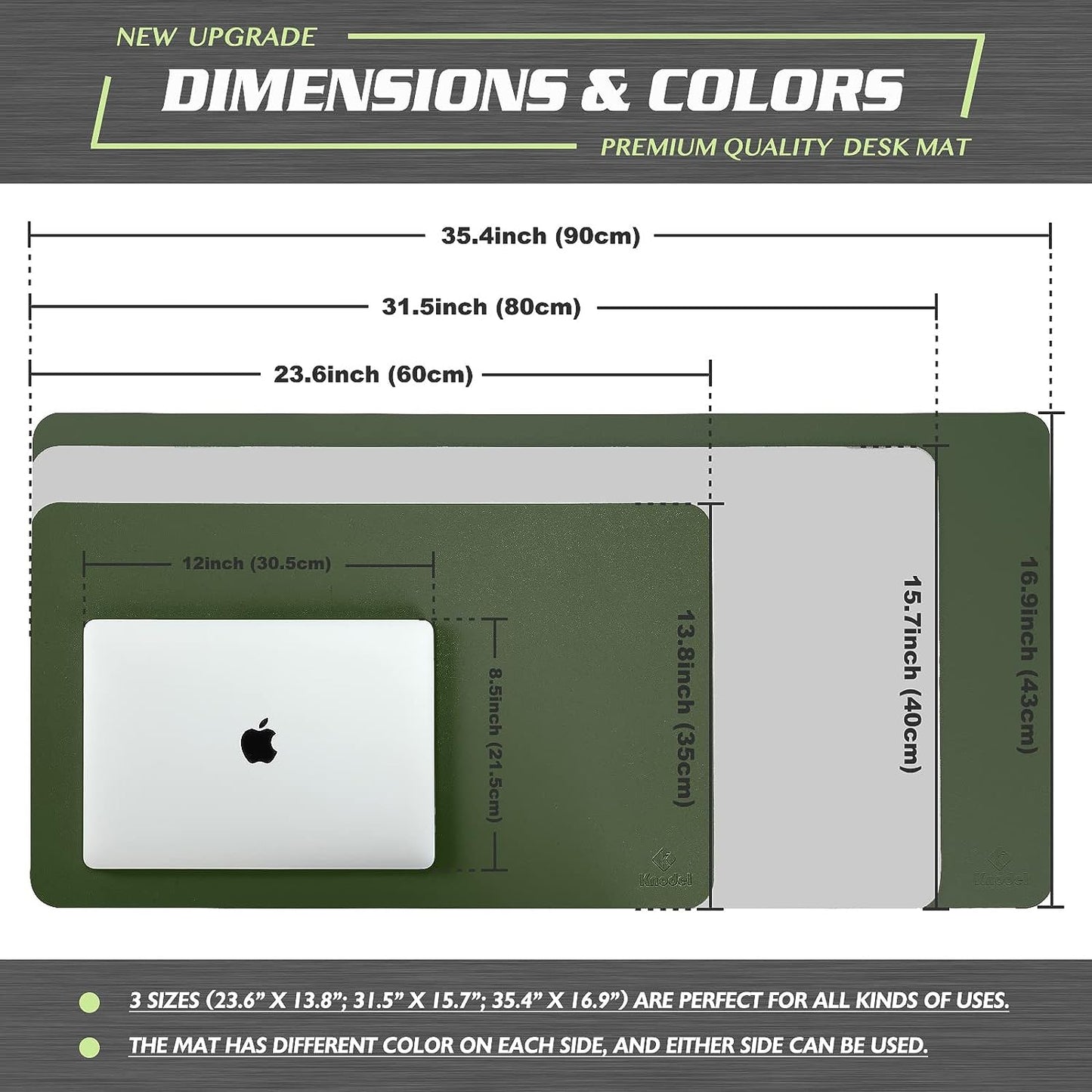 Waterproof Desk Mat, Mouse Pad for Desktop, Keyboard and Mouse, Leather Desk Pad Protector for Office and Home (Dark Green, 31.5" X 15.7")