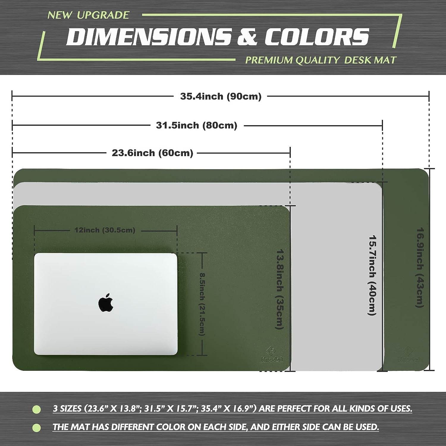 Waterproof Desk Mat, Mouse Pad for Desktop, Keyboard and Mouse, Leather Desk Pad Protector for Office and Home (Dark Green, 31.5" X 15.7")