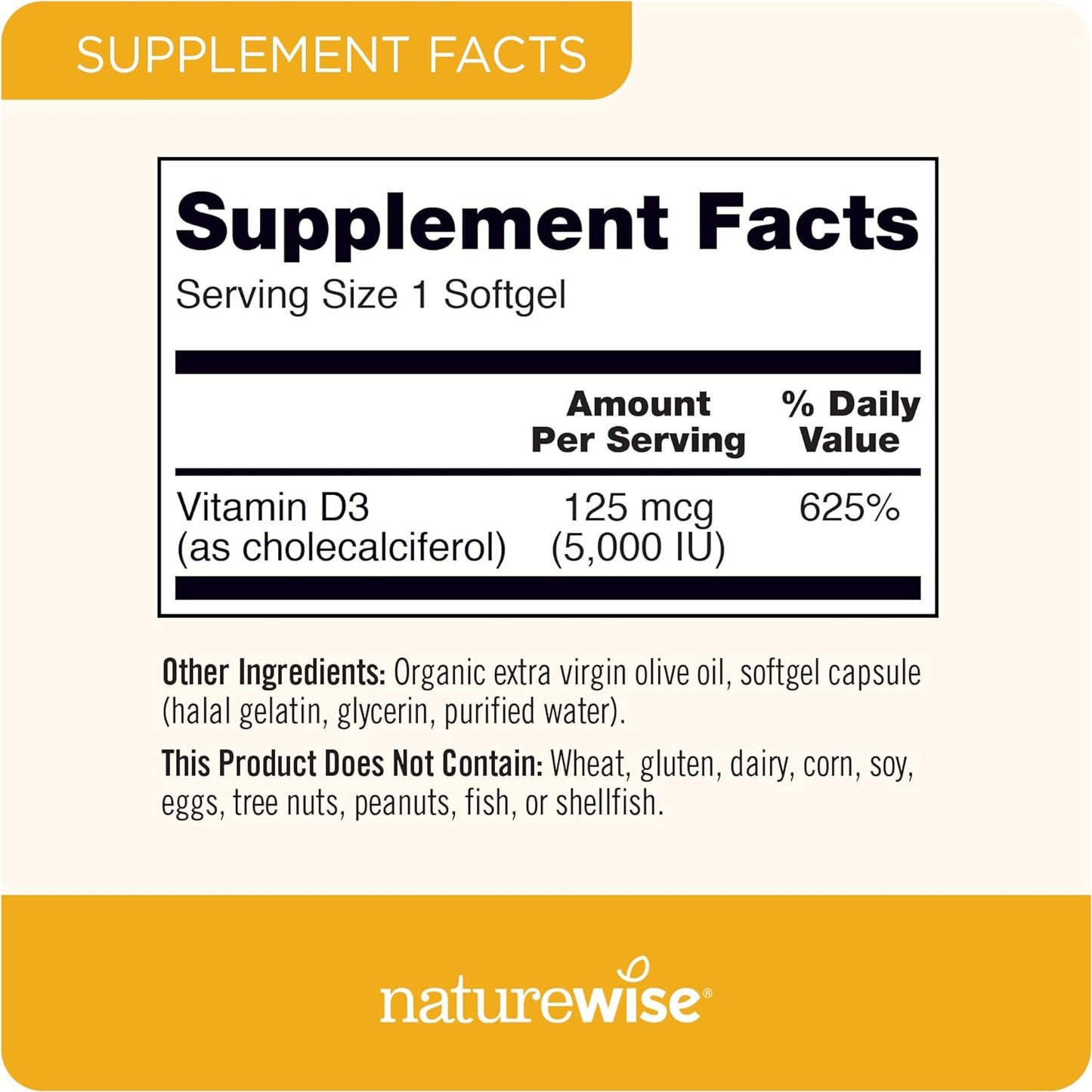 Vitamin D3 5000Iu (125 Mcg) Healthy Muscle Function, and Immune Support, Non-Gmo, Gluten Free in Cold-Pressed Olive Oil, Packaging Vary ( Mini Softgel), 90 Count