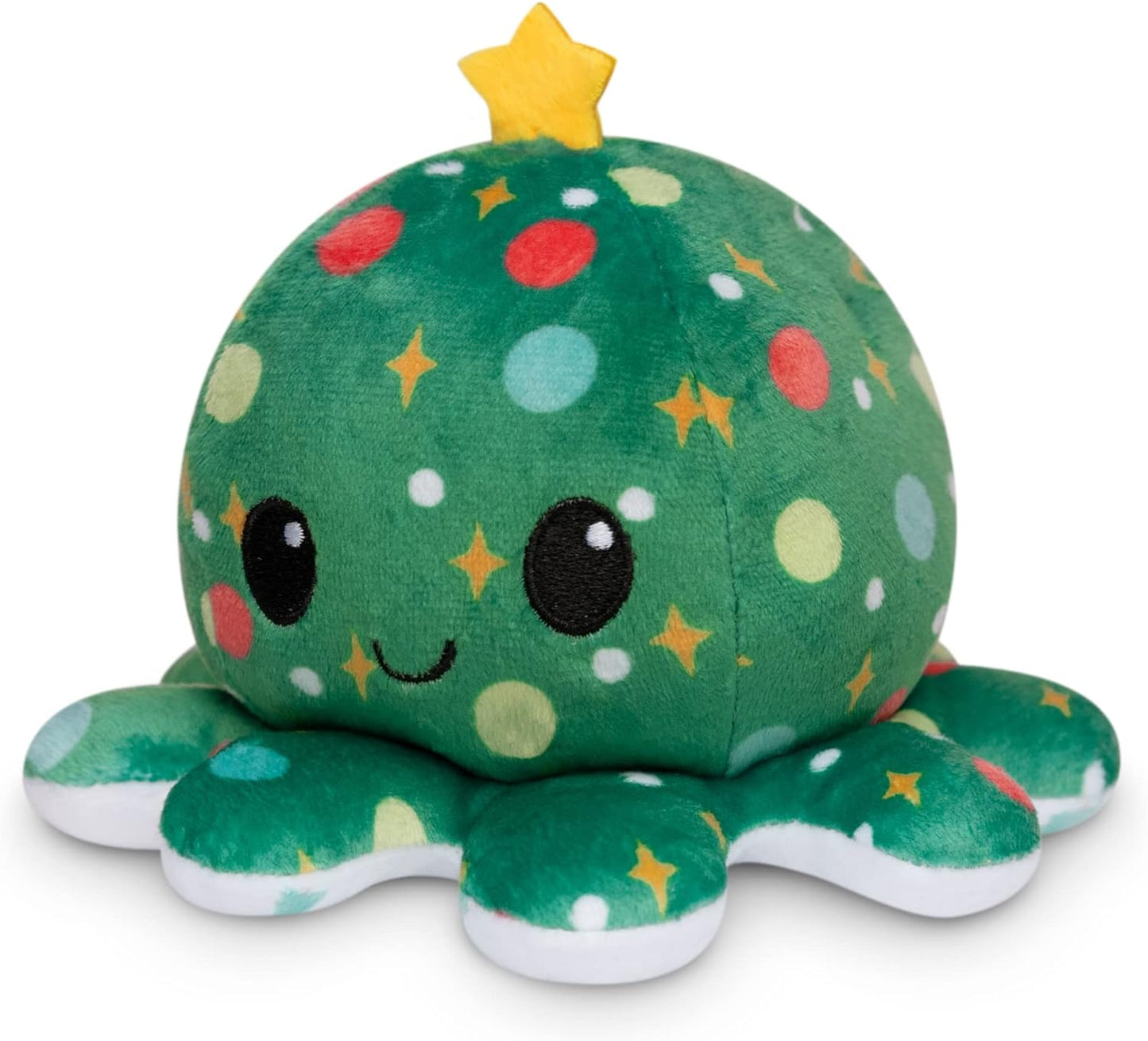 - the Original Reversible Octopus Plushie - Christmas Trees + Ornaments - Cute Sensory Fidget Stuffed Animals That Show Your Mood