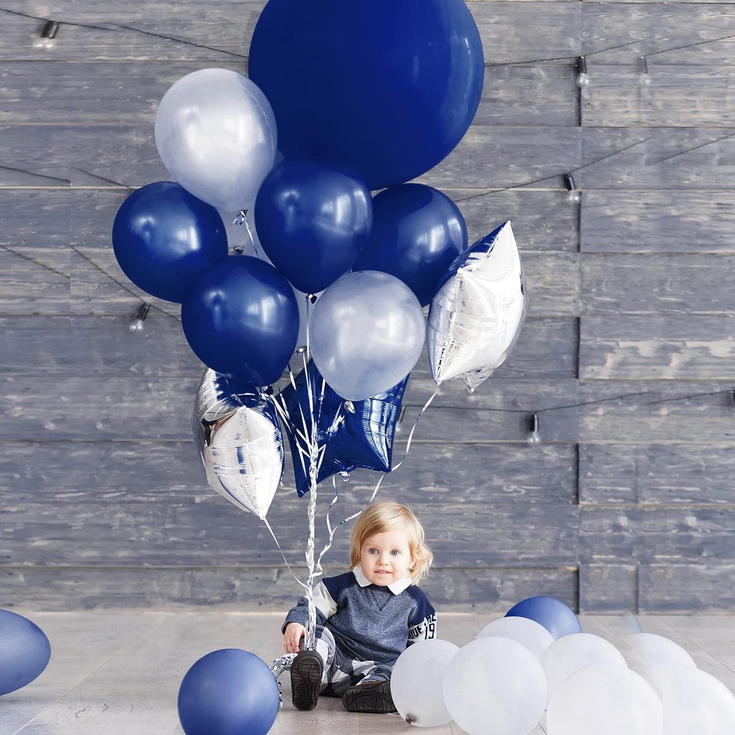 129Pcs Navy Blue Balloons Latex Balloons Different Sizes 18 12 10 5 Inch Party Balloon Kit for Birthday Party Graduation Baby Shower Wedding Holiday Balloon Decoration