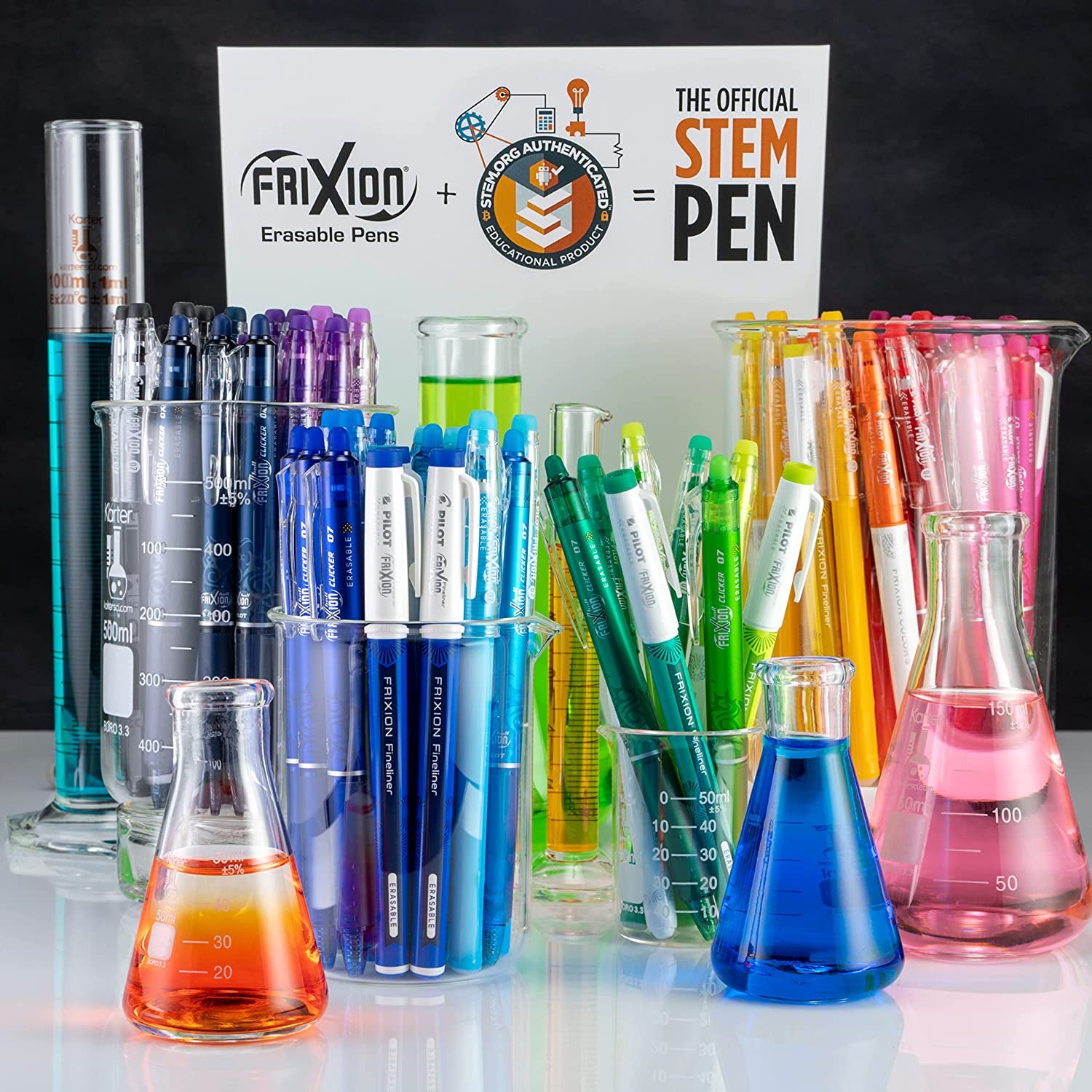 , Frixion Clicker Erasable Gel Pens, Fine Point 0.7 Mm, Pack of 10, Assorted Colors