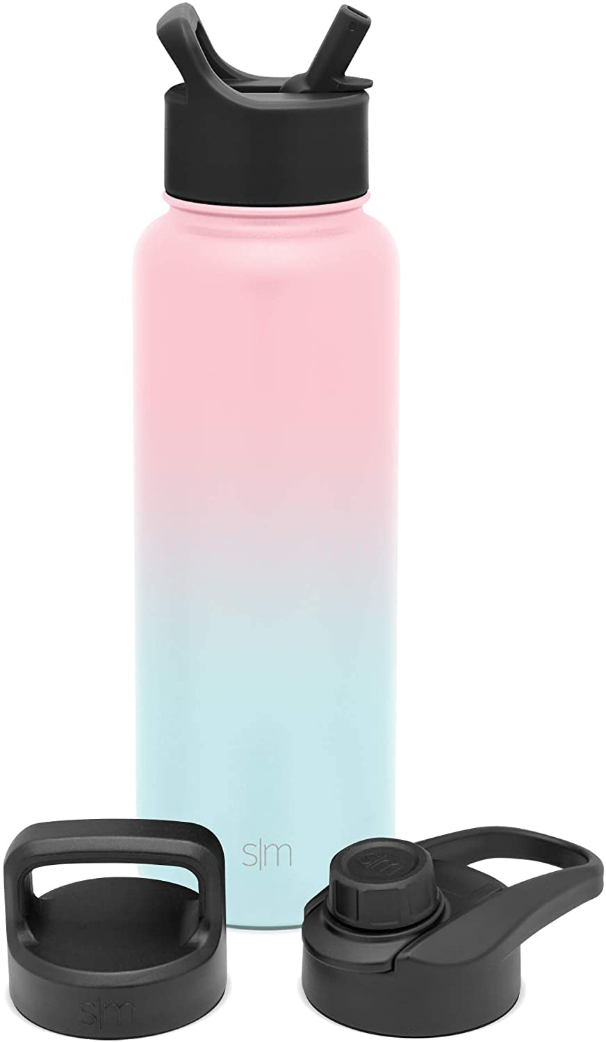 Water Bottle with Straw, Handle, and Chug Lid Vacuum Insulated Stainless Steel Metal Thermos Bottles | Large Leak Proof Bpa-Free Flask for Sports | Summit Collection | 40Oz, Sweet Taffy