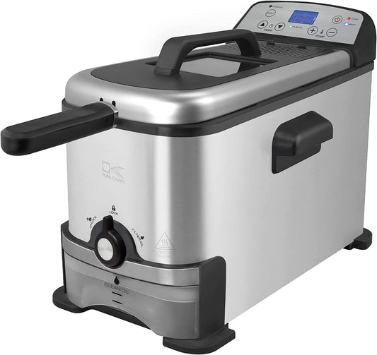 ® 3.2 Quart Digital Deep Fryer with Oil Filtration, Stainless Steel