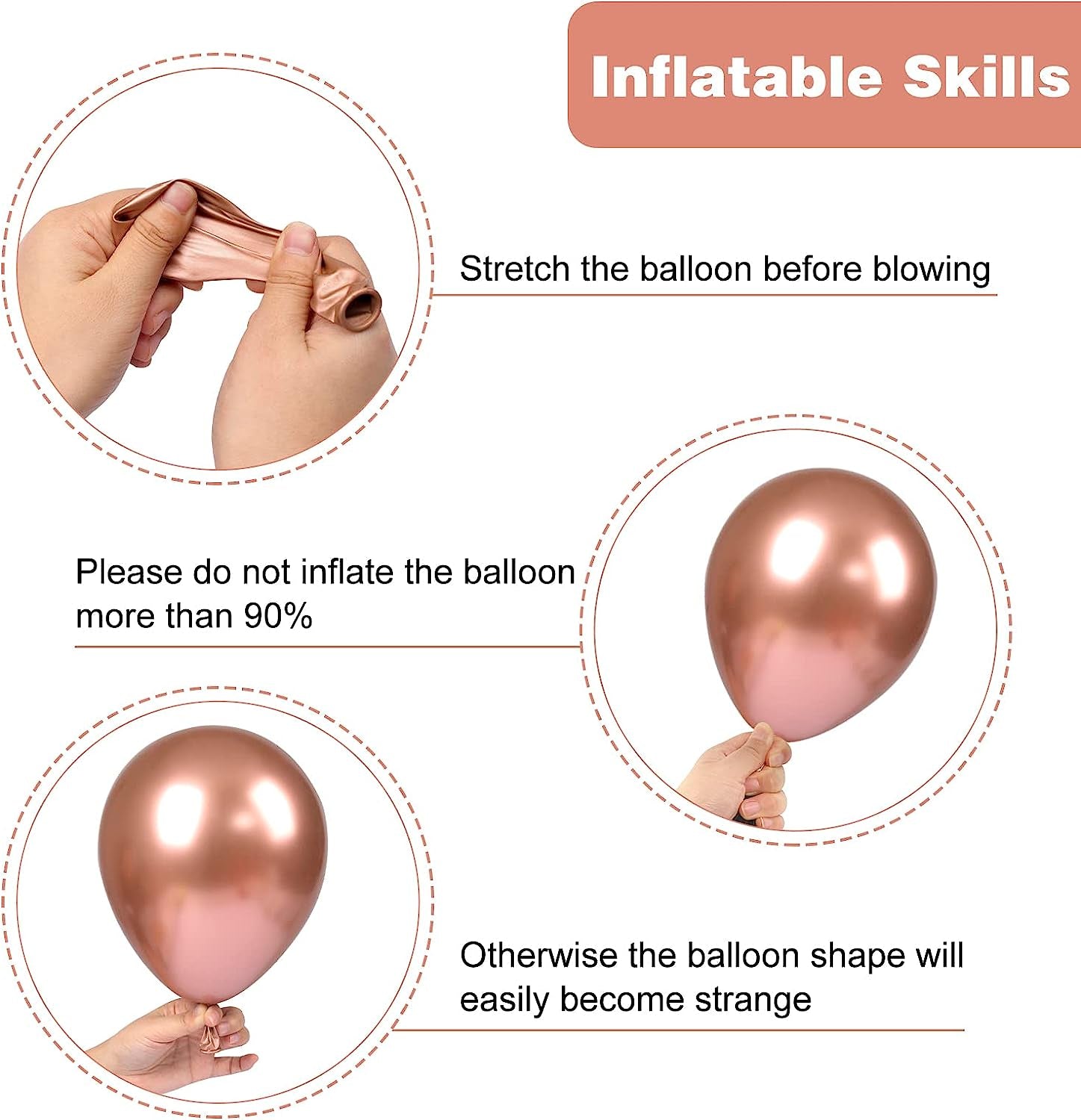 129Pcs Rose Gold Balloons Latex Balloons Different Sizes 18 12 10 5 Inches Party Balloon Kit for Birthday Party Graduation Baby Shower Wedding Holiday Balloon Decoration