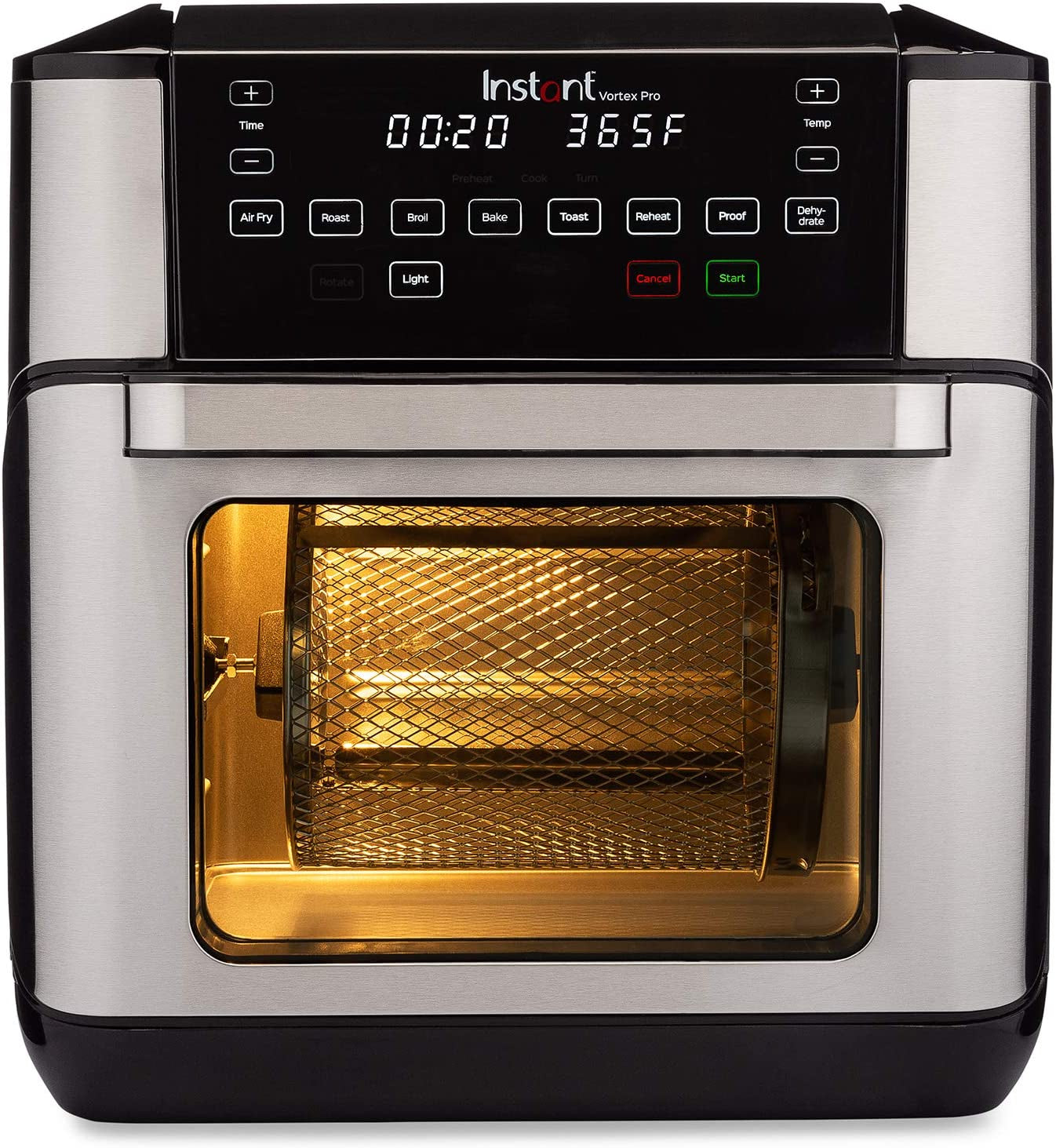 Vortex Pro 10 Quart Air Fryer, 9-In-1 Rotisserie and Convection Oven, Roast, Bake, Dehydrate and Warm, with Evencrisp Technology, Free App with over 1900 Recipes, 1500W, Stainless Steel