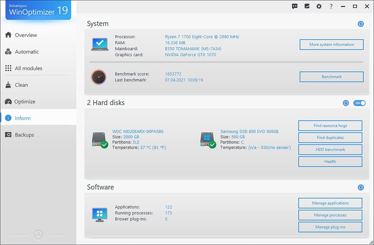 Winoptimizer 19 - 10 USER - Superior Performance, Stability and Privacy - Compatible with Windows 11, 10, 8.1, 8, 7