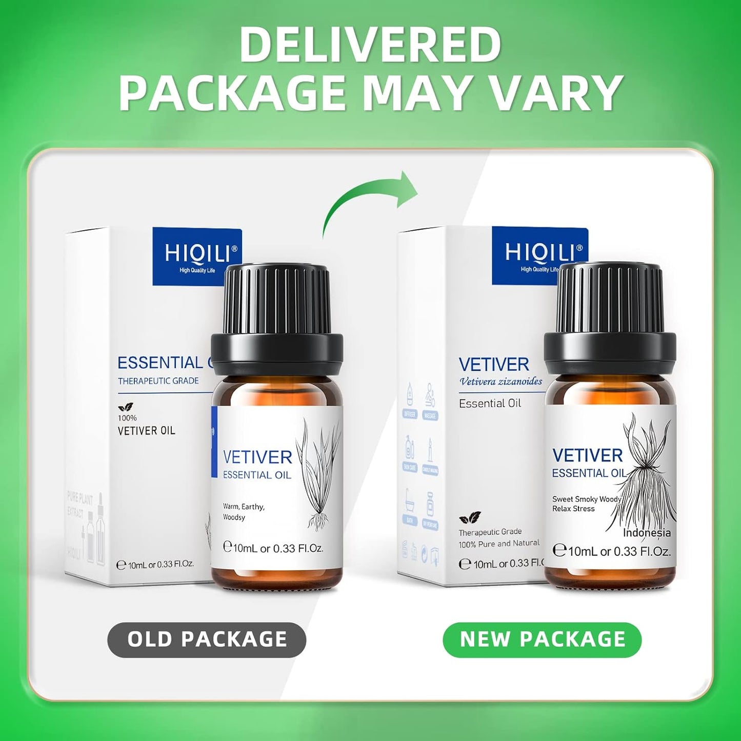 Vetiver Essential Oil,100% Pure Natural for Diffuser,Massage,Skin Care- 10Ml