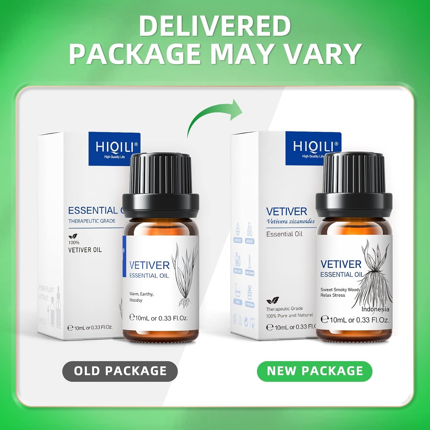 Vetiver Essential Oil,100% Pure Natural for Diffuser,Massage,Skin Care- 10Ml