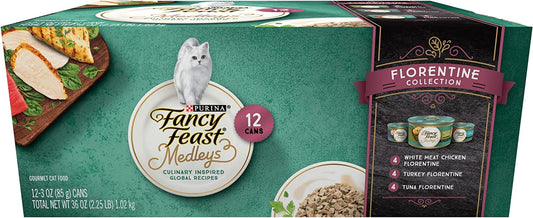 Wet Cat Food Medleys Florentine Wet Cat Food Variety Pack - (2 Packs of 12) 3 Oz. Cans