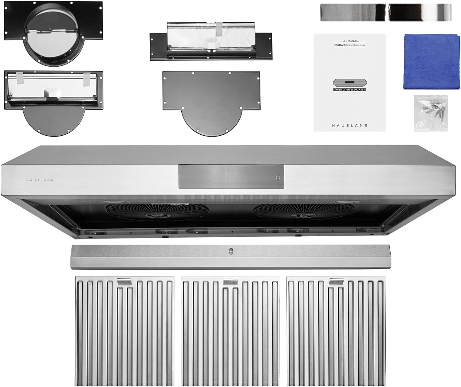 | Chef Series 36" PS18 under Cabinet Range Hood, Stainless Steel | Pro Performance | Contemporary Design, Touch Screen, Dishwasher Safe Baffle Filters, LED Lamps, 3-Way Venting