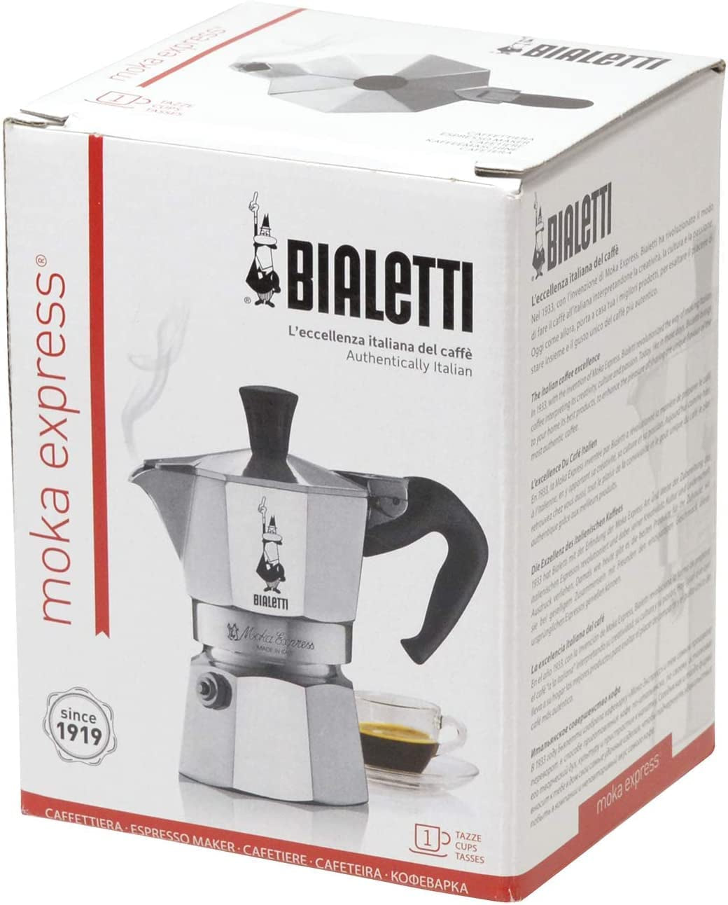 - Moka Express: Iconic Stovetop Espresso Maker, Makes Real Italian Coffee, Moka Pot 1 Cup (2 Oz - 60 Ml), Aluminium, Silver