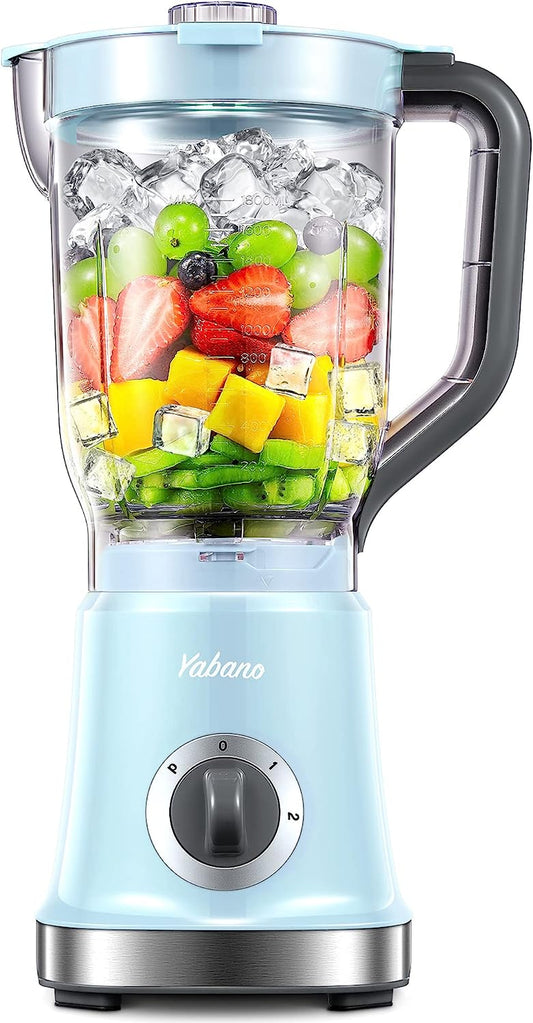 Professional Countertop Blender for High-Speed Shakes, Smoothies, Juicing & More - Crush Ice, Frozen Fruit, and More with 4 Stainless Steel Blades & 60Oz Jar - Easy to Clean, Perfect for Kitchen Use (Blue)