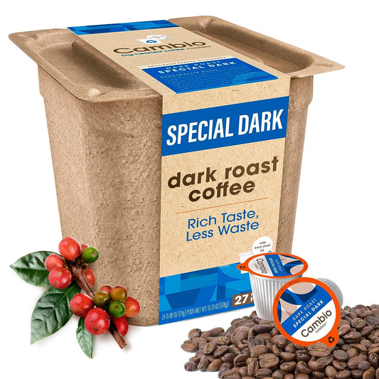 ® Special Dark Coffee Pods, Recyclable Single-Serve K Cups, Compatible with Keurig, Easy-Peel Lid, Low Acid, Dark Roast, 27 Count, Packaged with Solar Energy