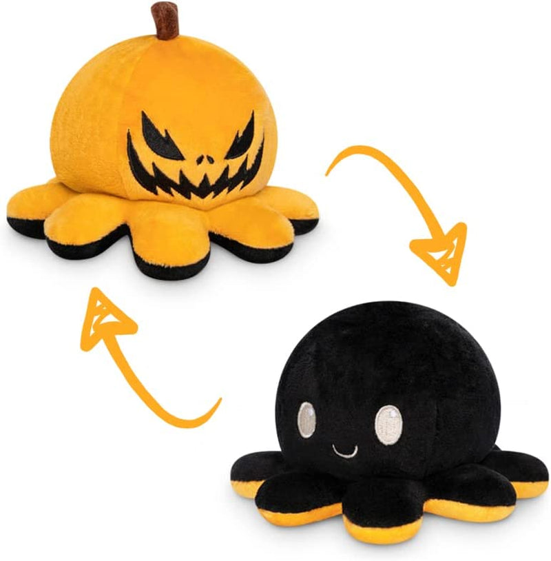 - the Original Reversible Octopus Plushie - Jack-O-Lantern - Cute Halloween Sensory Fidget Stuffed Animals That Show Your Mood - Perfect for Halloween!