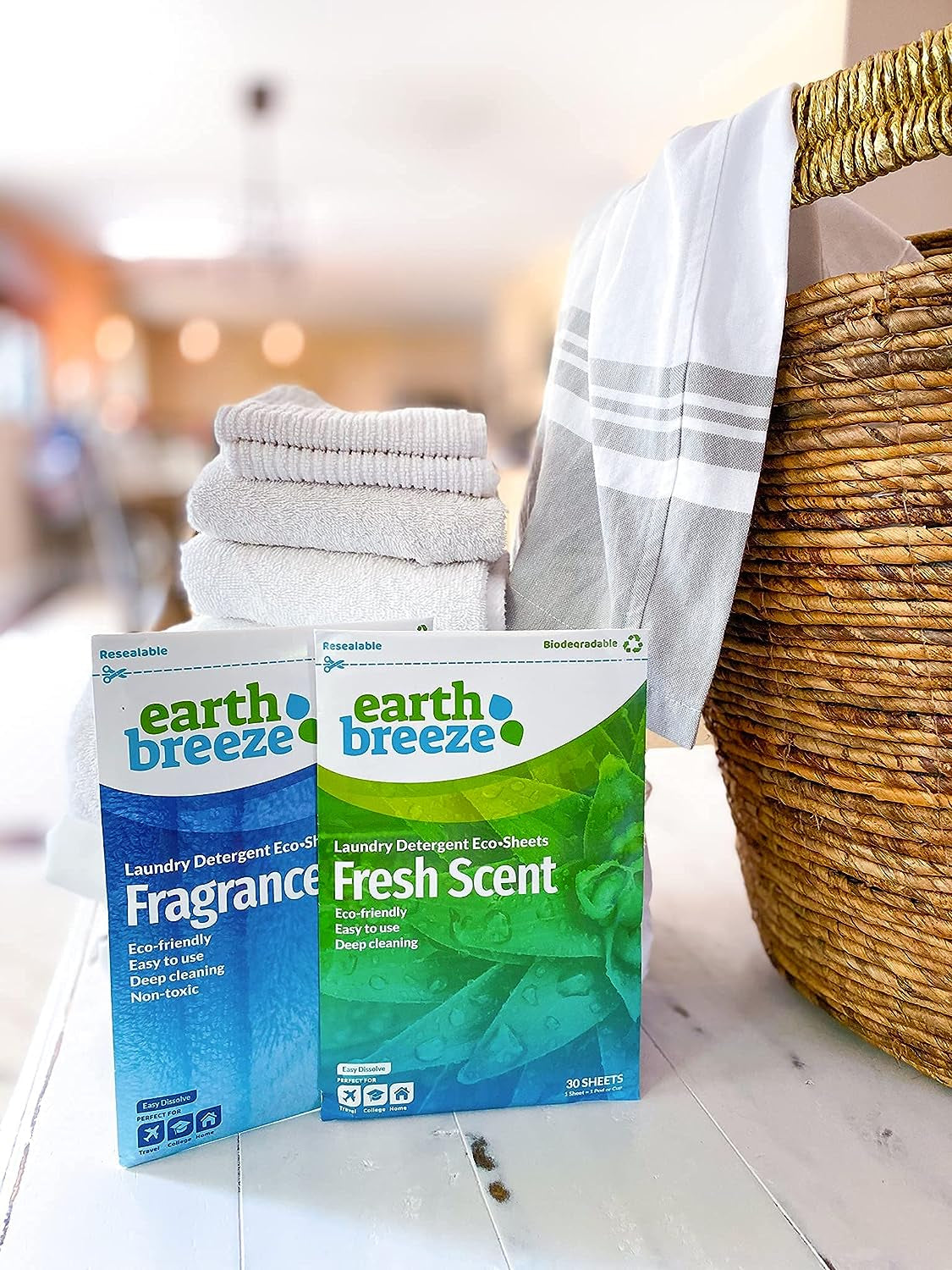 - Liquid-Less Laundry Detergent Sheets - Fresh Scent - No Plastic Jug (180 Loads) 90 Sheets (Pack of 3)
