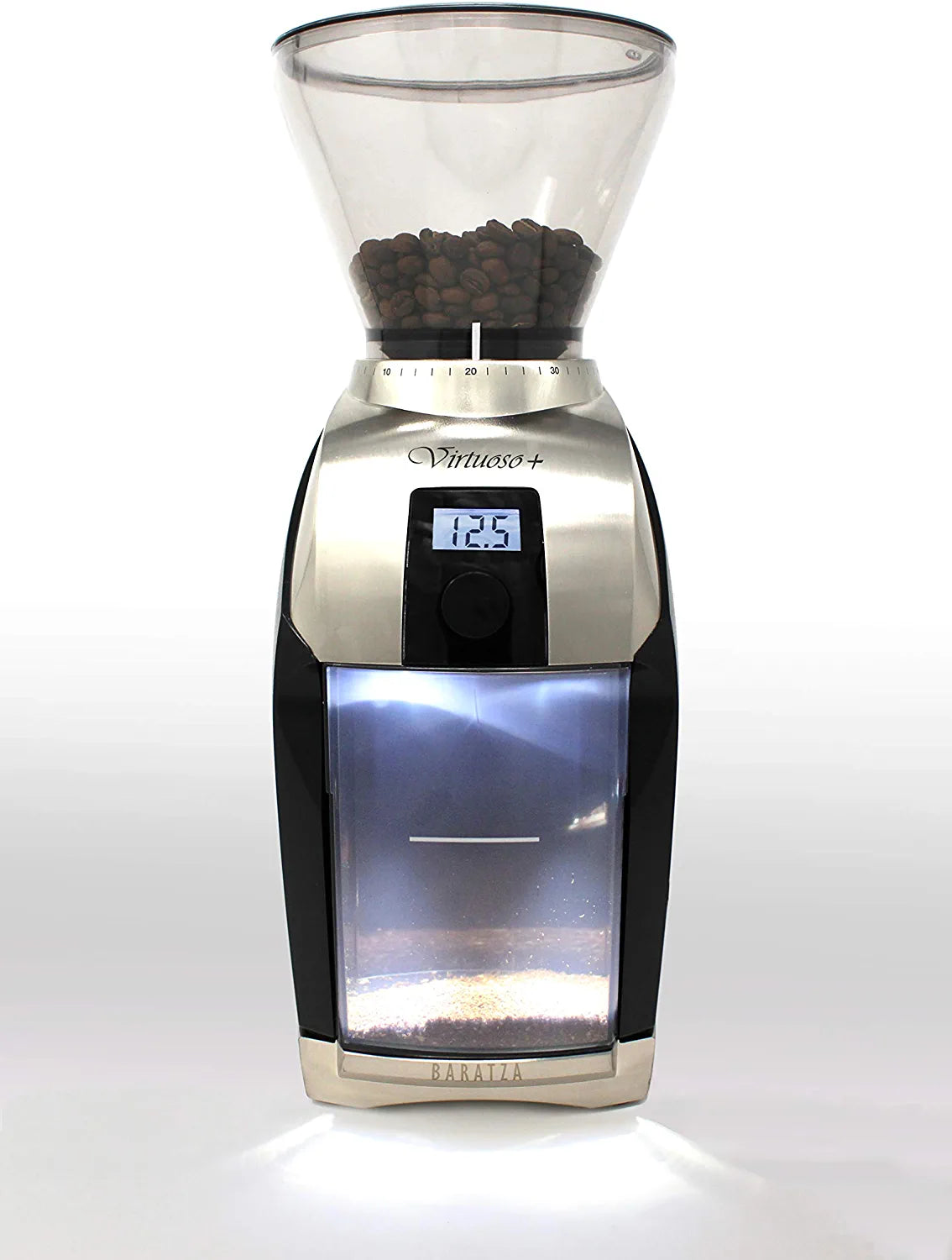 Virtuoso+ Conical Burr Coffee Grinder with Digital Timer Display