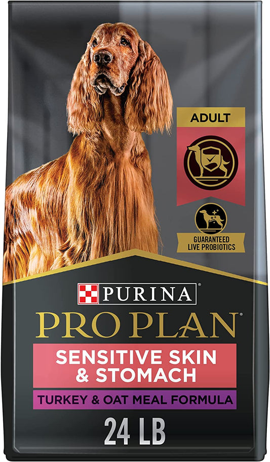 Sensitive Skin and Stomach Dog Food with Probiotics for Dogs, Turkey & Oat Meal Formula - 24 Lb. Bag