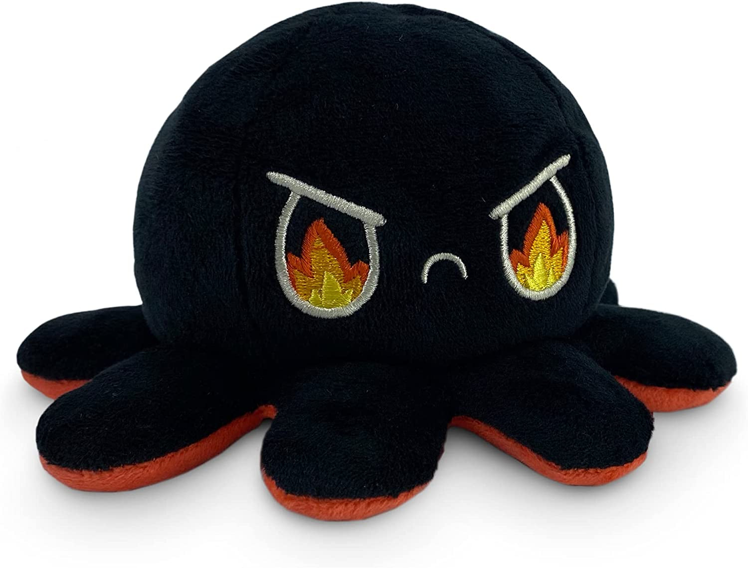 - the Original Reversible Octopus Plushie - Angry Red + Rage Black - Cute Sensory Fidget Stuffed Animals That Show Your Mood