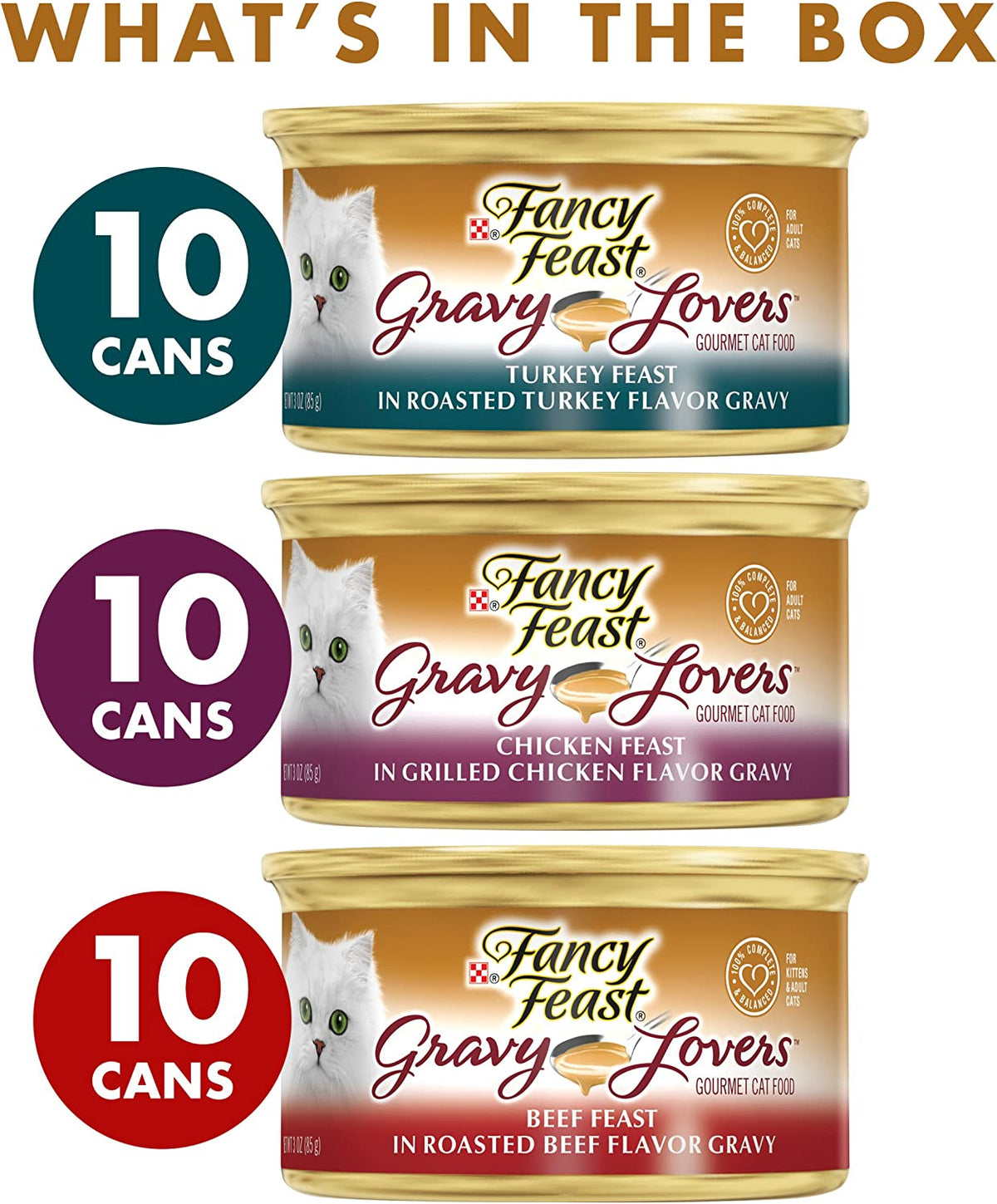 Gravy Lovers Poultry and Beef Gourmet Wet Cat Food Variety Pack - (30) 3 Oz. Cans