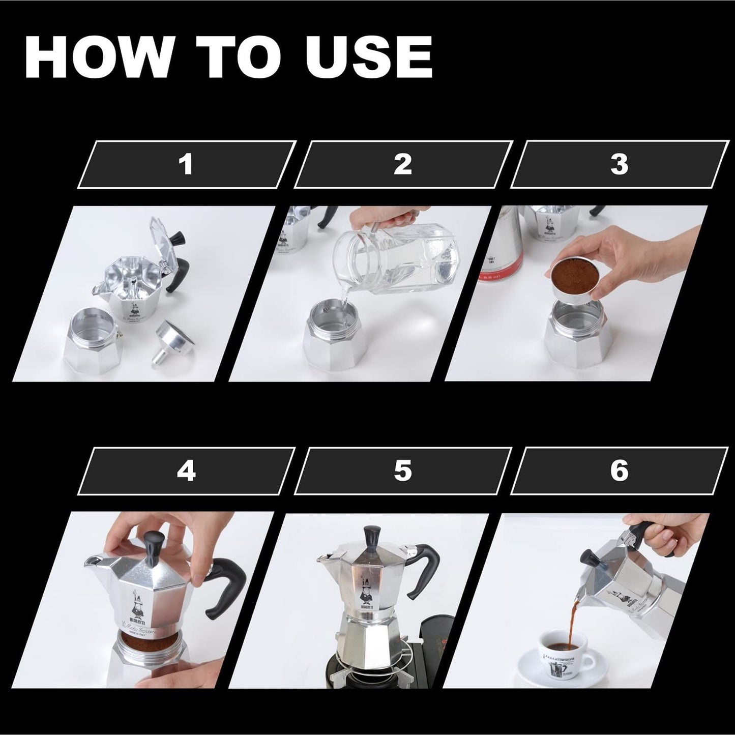 - Moka Express: Iconic Stovetop Espresso Maker, Makes Real Italian Coffee, Moka Pot 1 Cup (2 Oz - 60 Ml), Aluminium, Silver