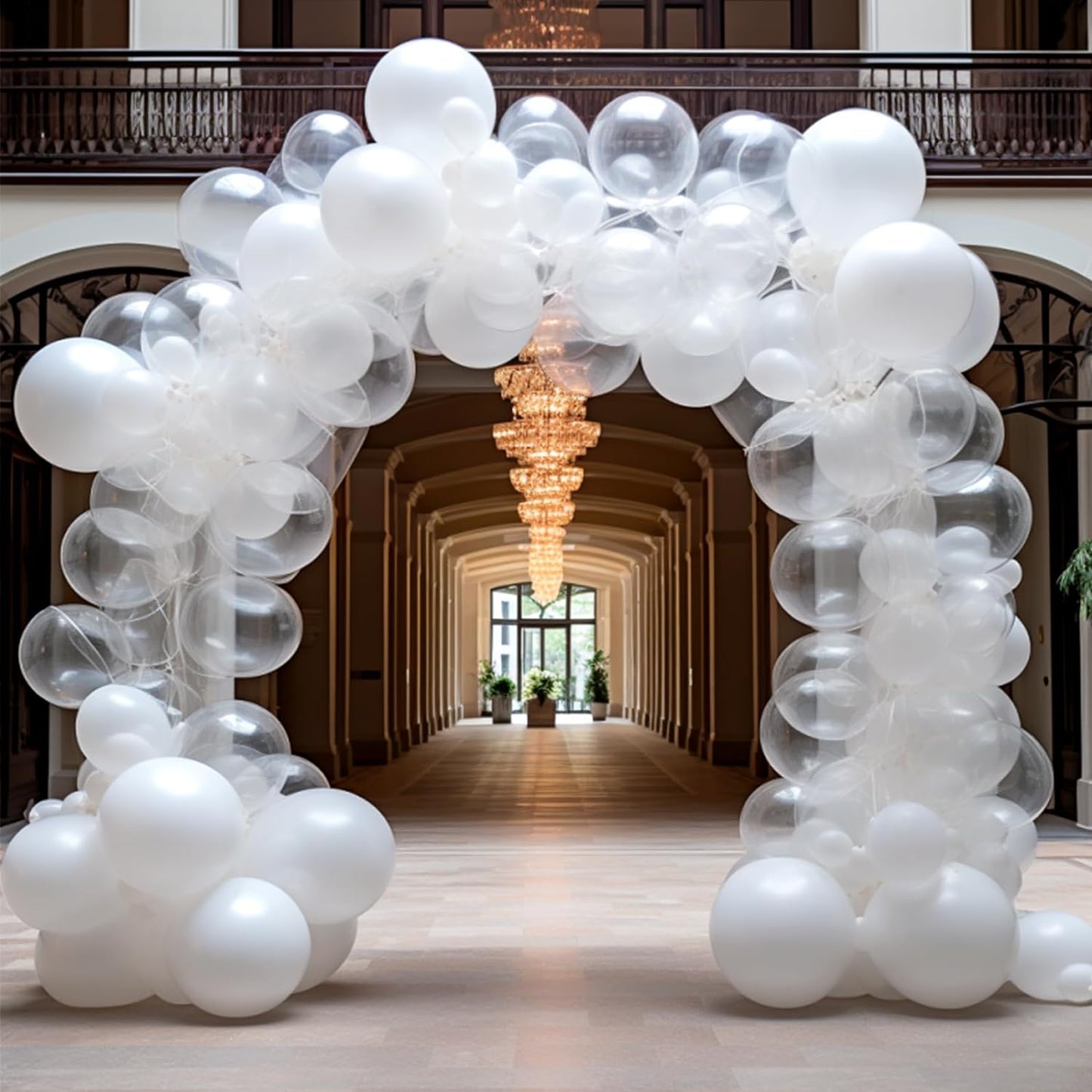 129Pcs Clear Balloons Different Sizes 18 12 10 5 Inches for Garland Arch, Transparent Balloons for Birthday Baby Shower Gender Reveal Wedding Party Decoration