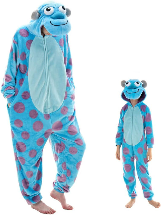 Snug Fit Unisex Adult Onesie Pajamas, Flannel Cosplay Animal One Piece Halloween Costume Sleepwear Homewear