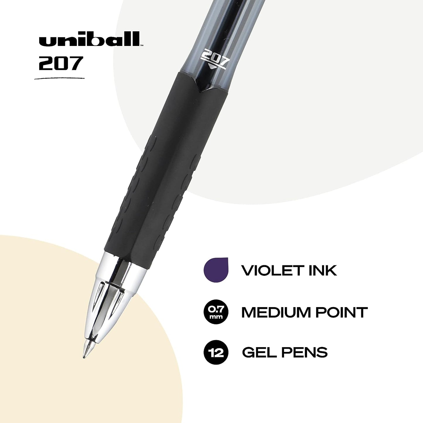 Uniball Signo 207 Gel Pen 12 Pack, 0.7Mm Medium Purple Pens, Gel Ink Pens Office Supplies Sold by Uniball Are Pens, Ballpoint Pen, Colored Pens, Gel Pens, Fine Point, Smooth Writing Pens