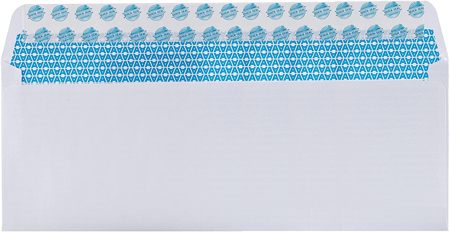 #10 Security Tinted Self-Seal Envelopes - No Window - Enveguard, Size 4-1/8 X 9-1/2 Inches - White - 24 LB - 100 Count (34100)