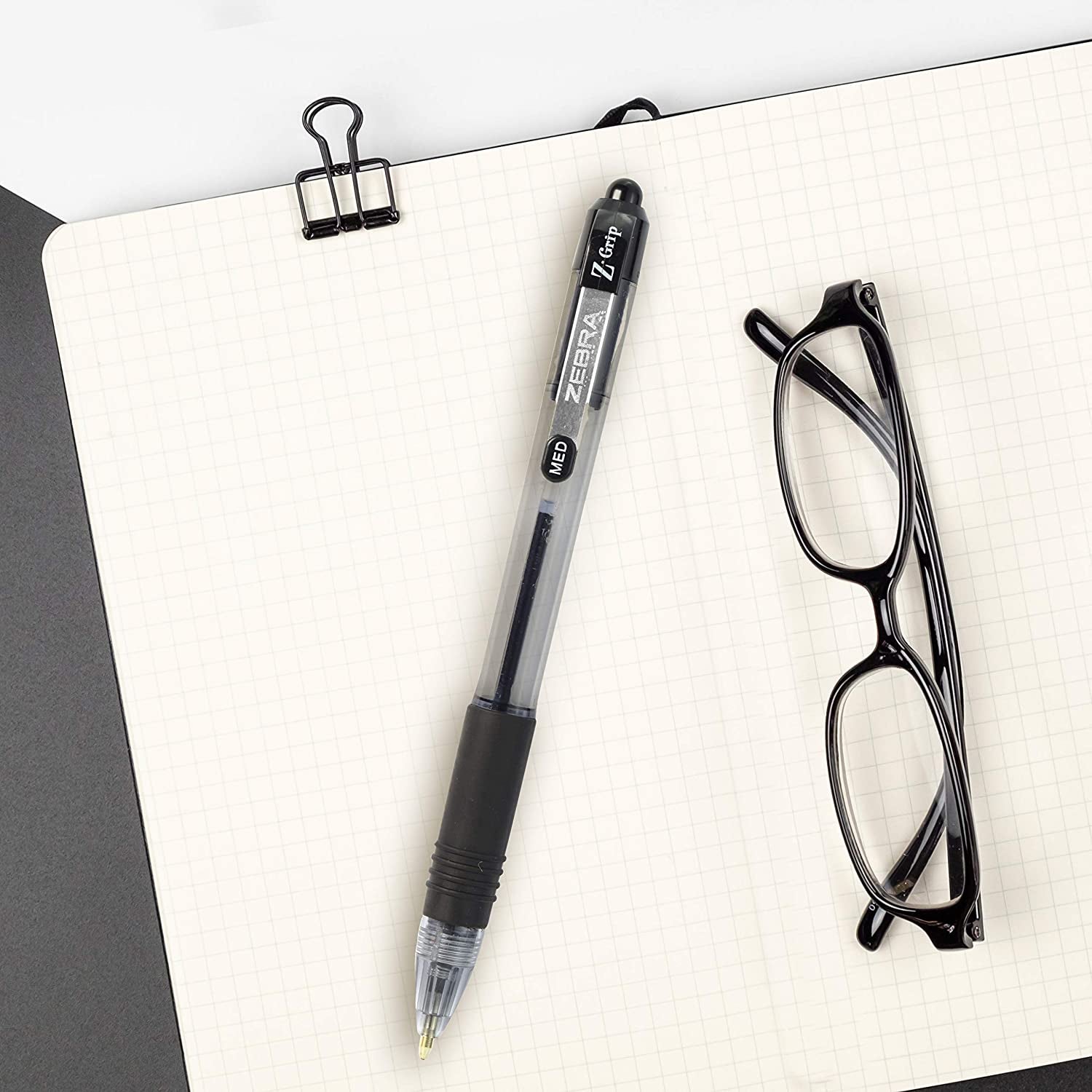 Z-Grip Retractable Ballpoint Pen, Medium Point, 1.0Mm, Black Ink - 5 Pieces (22215)