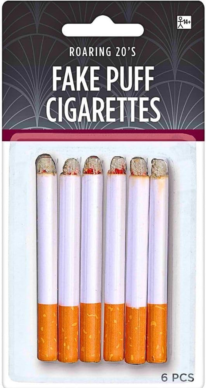 Fake Puff Cigarettes Costume Accessory - 3.25", 6 Count - Durable & Realistic - Ideal for Themed Parties & Theatrical Performances