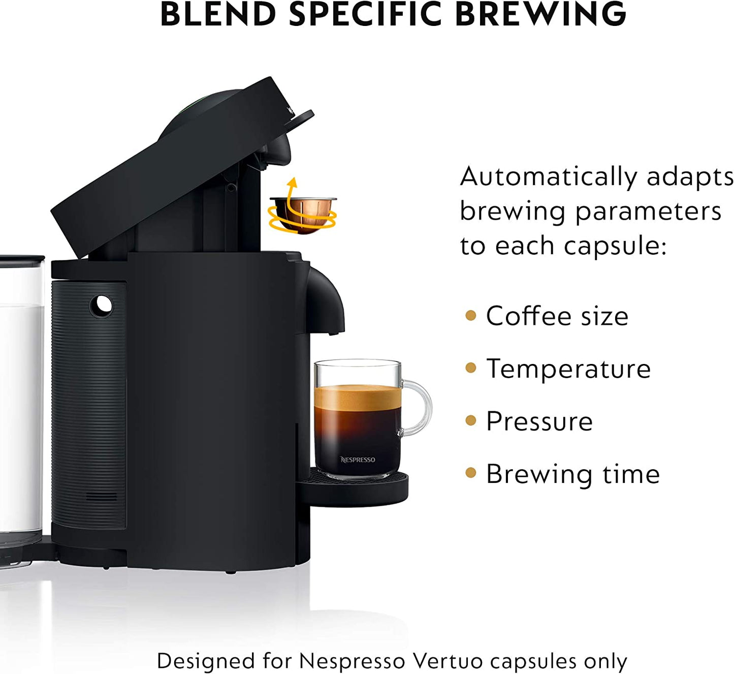 Vertuoplus Coffee and Espresso Machine by De'Longhi, 38 Ounces, Matte Black