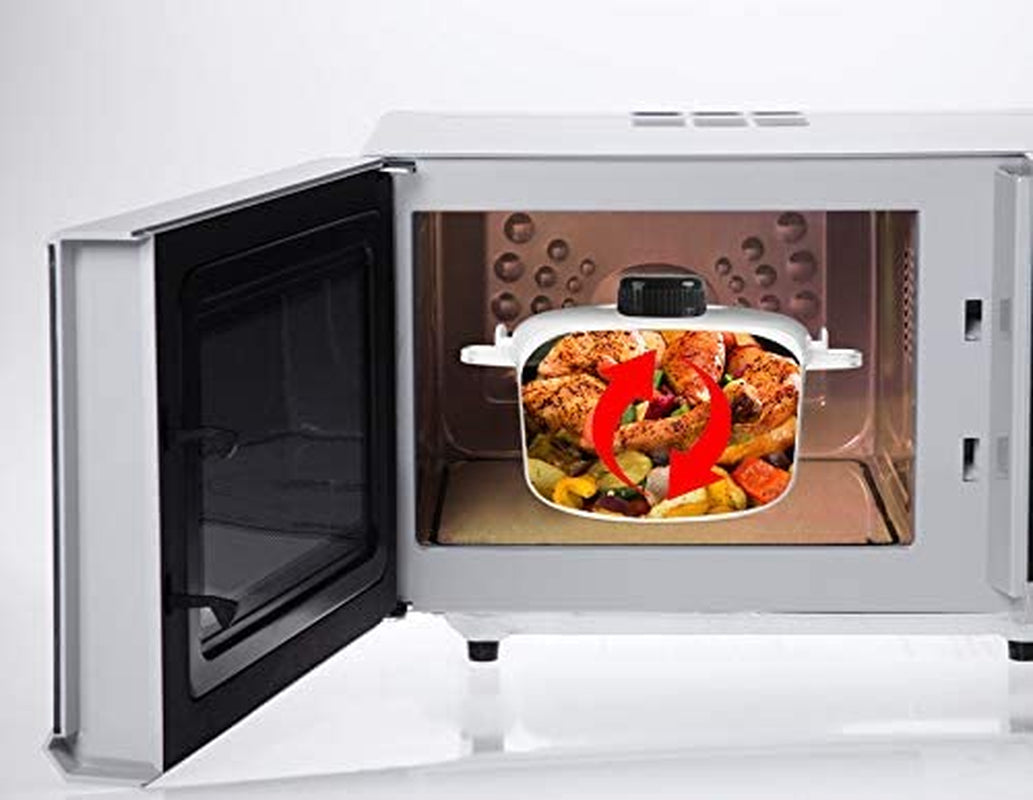 - 2.6 Qt. Microwave Pressure Cooker - Non-Stick Surface and Locking Lid - Cooks up to 12 Cups of Cooked Rice (6 Cups Uncooked)