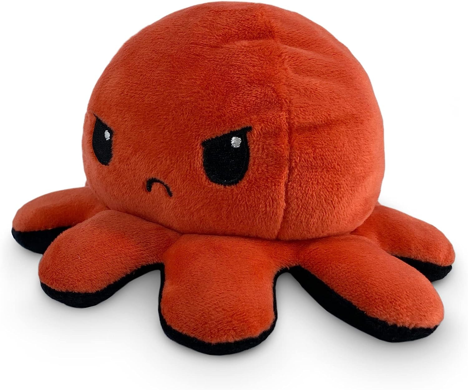 - the Original Reversible Octopus Plushie - Angry Red + Rage Black - Cute Sensory Fidget Stuffed Animals That Show Your Mood